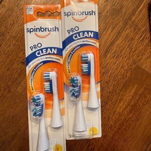 2-2 Packs Spinbrush Pro Series Pro Clean Replacement Brush Heads Soft 4 Heads